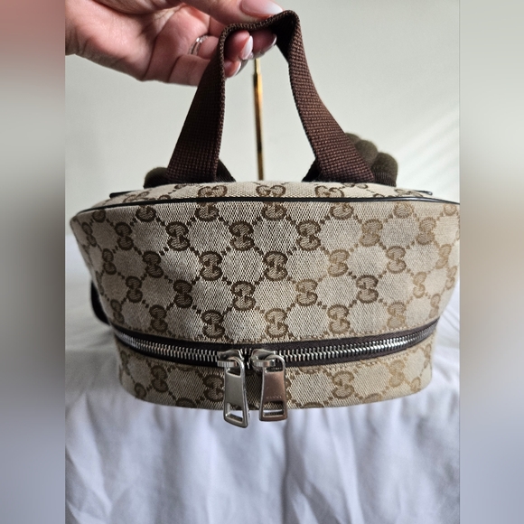 Gucci Beige and Brown GG Canvas Backpack